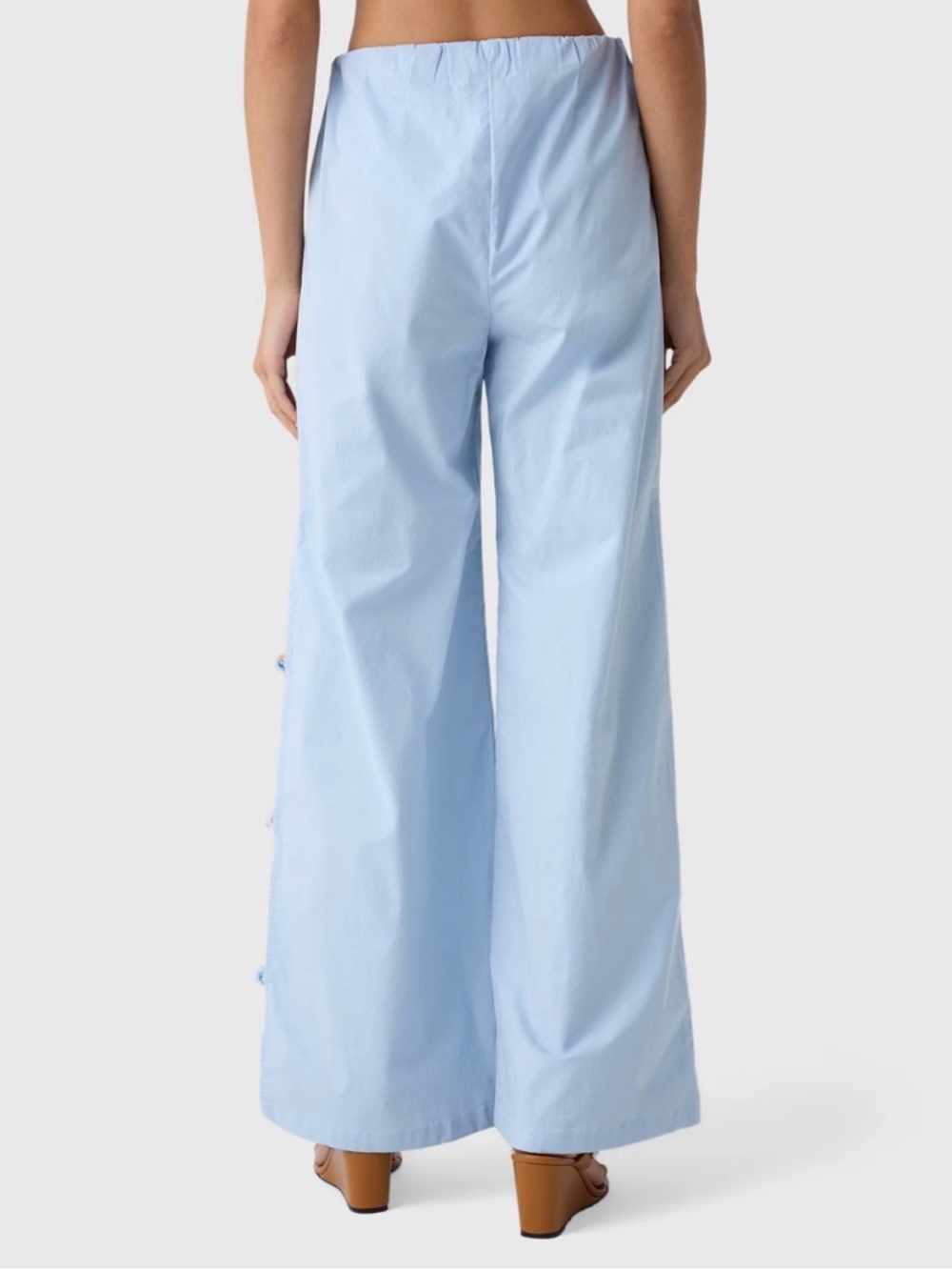 Baobab Collection Light Blue Wide-Leg Pull-On Pants